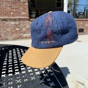 Carhartt Vintage Aztec Wool Blanket Pattern SnapBack Hat  Made In USA